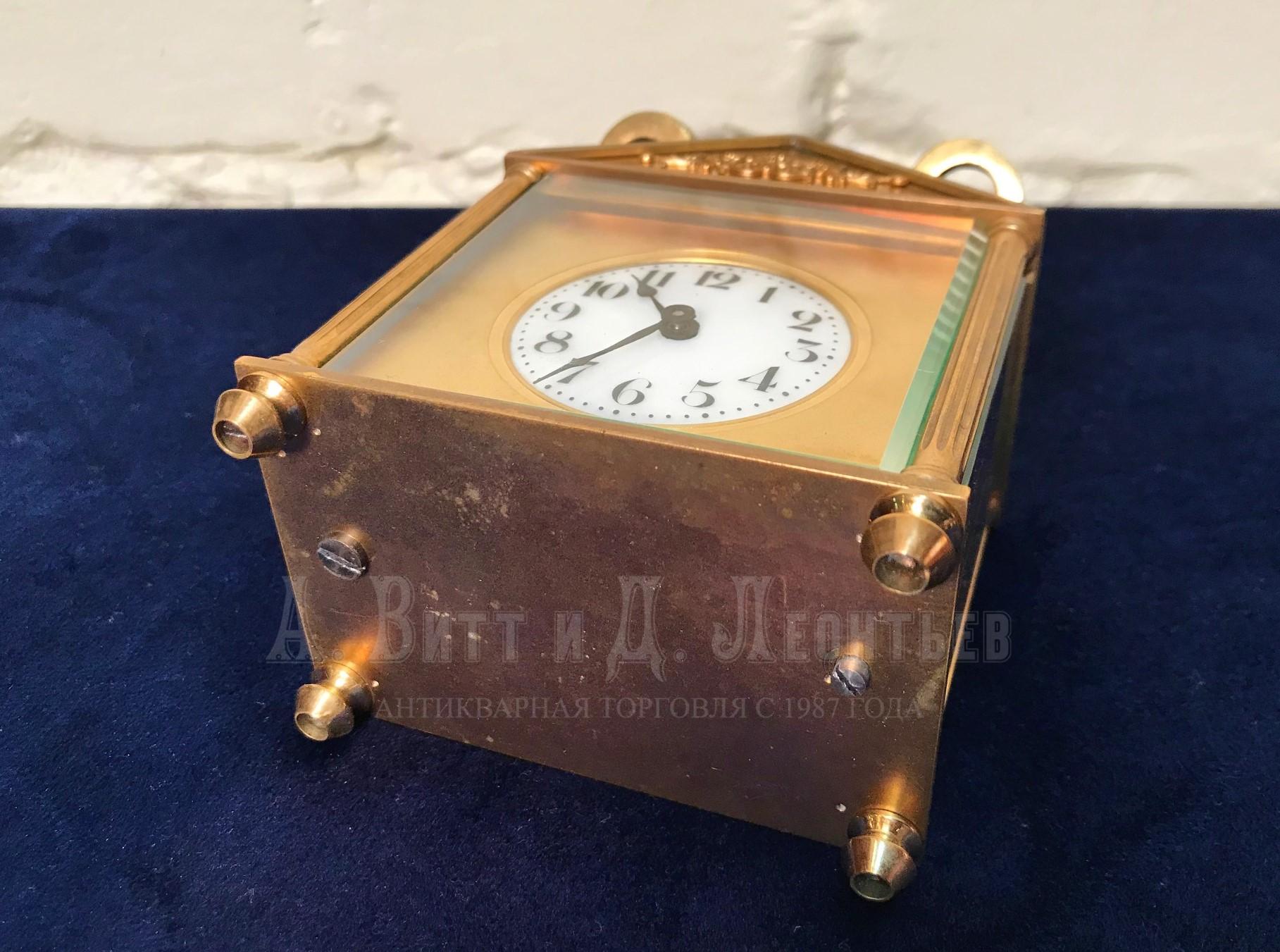 Антикварные французские каретные часы красивый корпус Домик